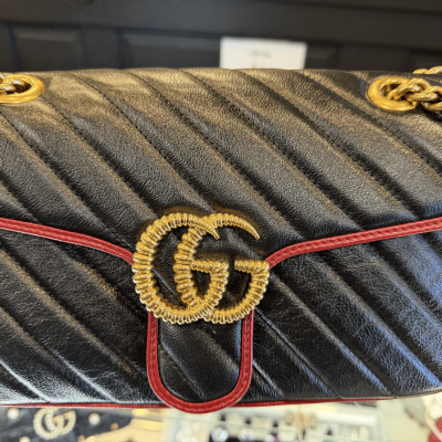 Gucci black-and-red crossbody