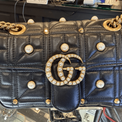 Gucci crossbody with pearl embellishments